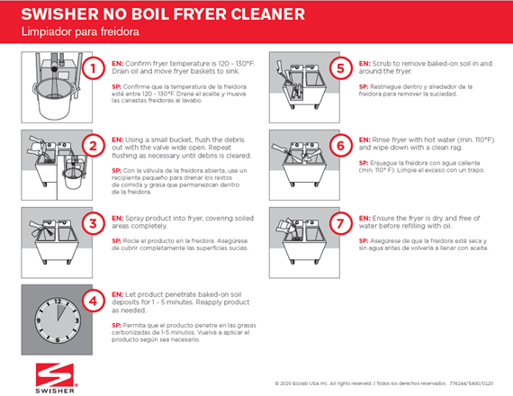 Swisher No Boil Fryer Cleaner Procedures